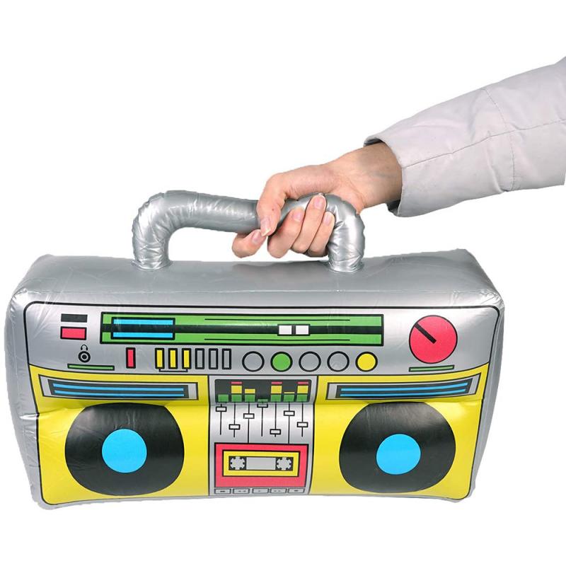 2 Pieces Inflatable Radio Boom box Inflatable Mobile Phone Props for 80s 90s Party Decorations