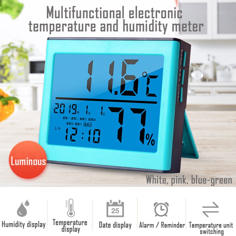 Digital Thermometer Hygrometer Indoor Outdoor Temperature Humidity Meter Display Weather Station Monitor Gauge LCD Screen #2