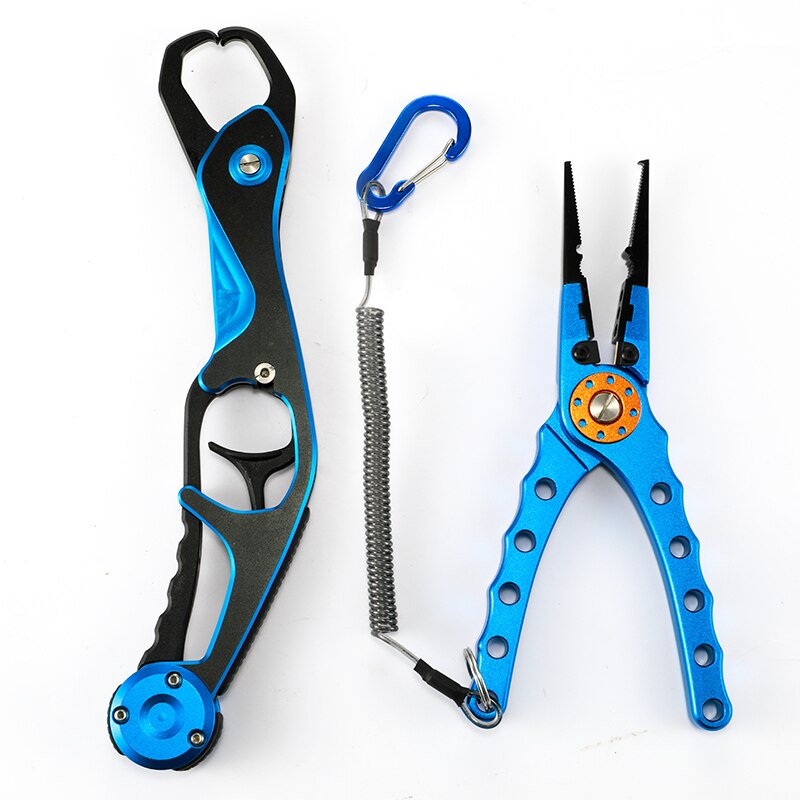 Fishing Tool Set Fishing Grip Gripper &amp; Line Cutters Fishing Pliers with Bag Multifunctional Aluminium Fishing Equipment: set-B