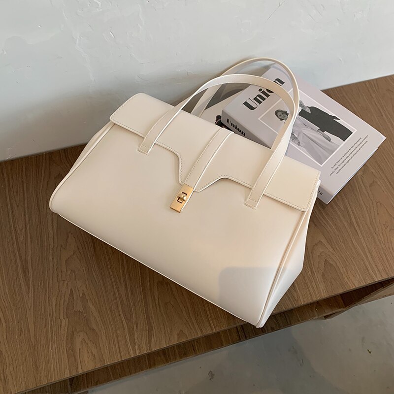 Couleur unie grand sac fourre-tout nouvelle en cuir PU femmes concepteur sac à main voyage haute capacité sacs à bandoulière: White
