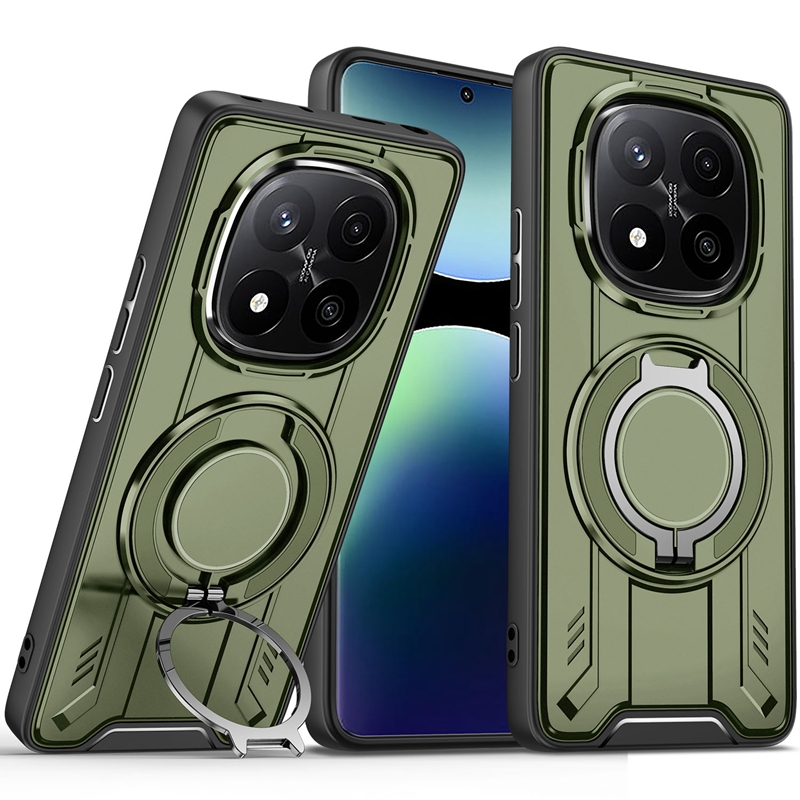 Magsafe – coque de chargement magnétique sans fil, étui de luxe pour Xiaomi Redmi Note 13 14 Pro 4G 5G Pro + Plus, Protection de caméra, housse PC: Denim / Marron