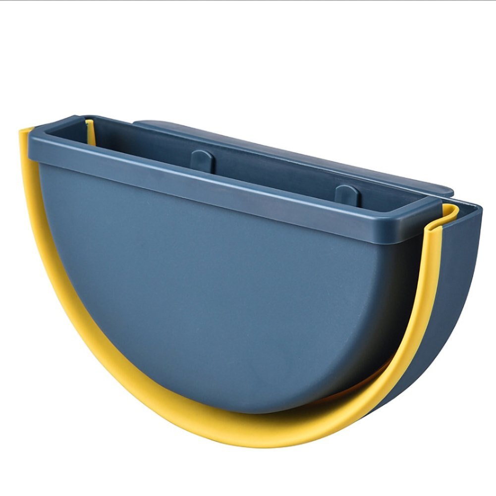 Poubelle Portable suspendue et pliable, bac de rangement mural pour cuisine et maison, corbeille à déchets de bureau, boîte montée sur camion: navy blue