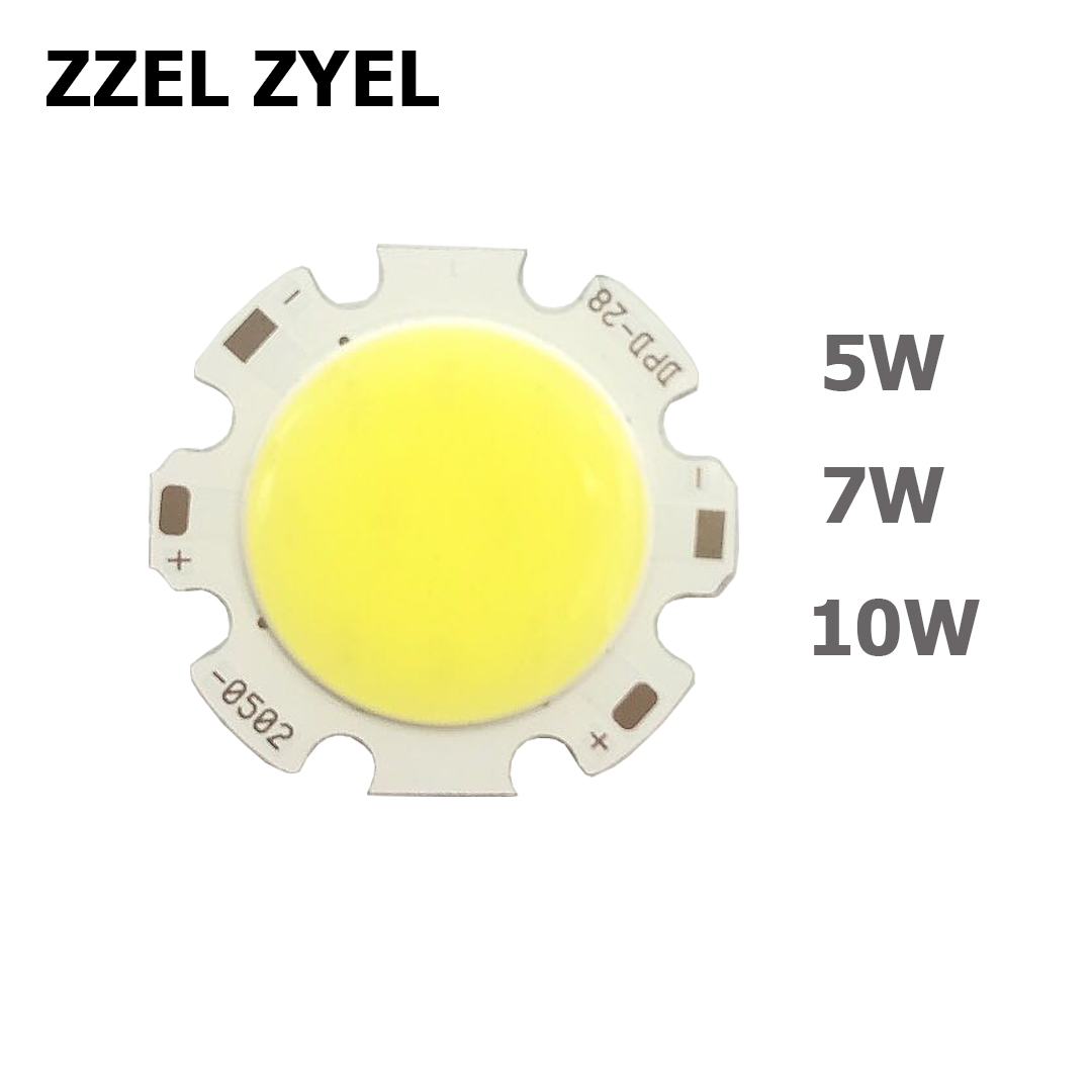 Focos COB redondos de 5W, 7W y 10W, focos LED, 28-0502, 28-0702, 10 unids/lote
