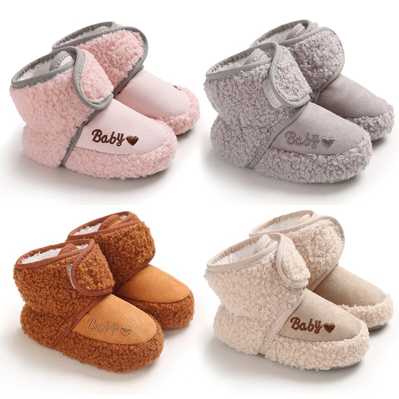 0-18M Neugeborenen Baby Schnee Stiefel Baby Warme Winter Stiefel Feste Taste Plüsch Booties Winter Kinder Schnee stiefel