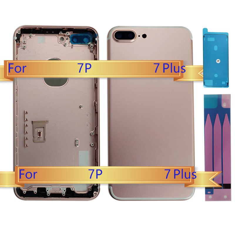 7 p volta habitação para iphone 7 plus 7 plus volta da bateria capa quadro chassi médio + vidro capa sem cabo flexível montagem