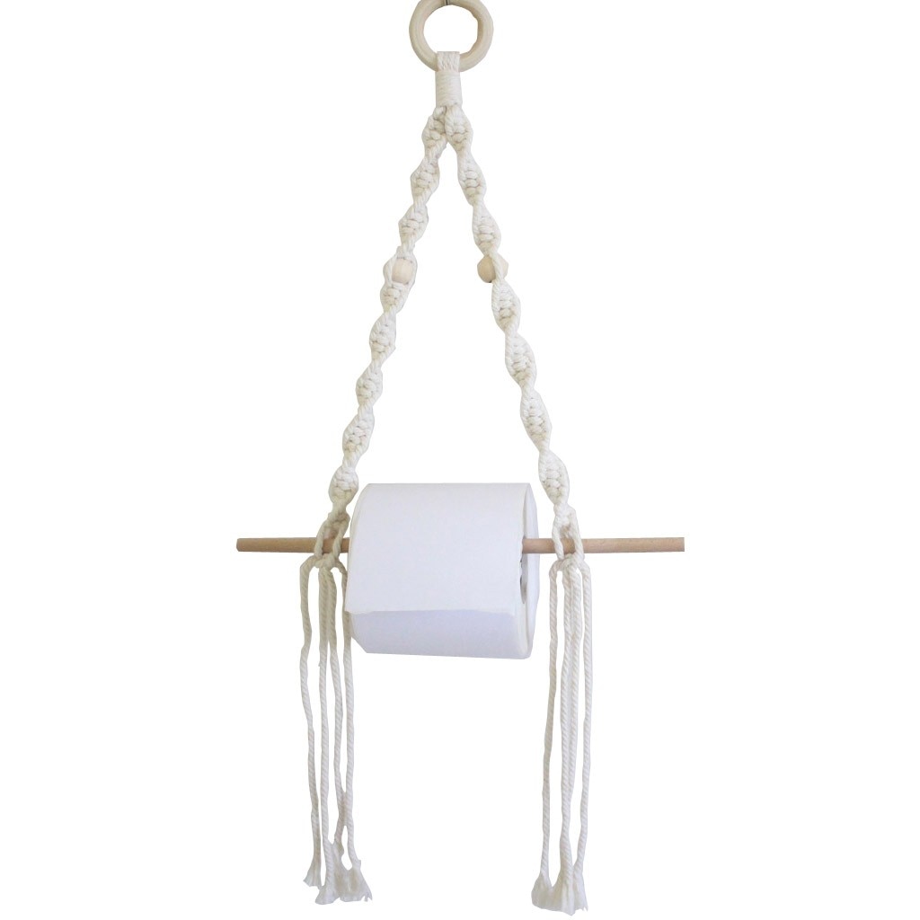 Paper Roll Holder Shelf Tissue Storage Rack Wood braid Combination Kitchen Towel Rack Tissue Bathroom Toilet Storage d90917