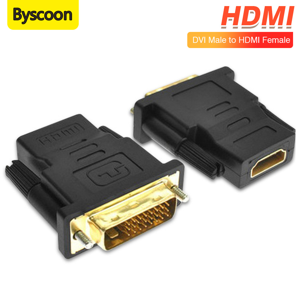 DVI to HDMI Adapter DVI 24+1 to HDMI-Compatible DVI Male to HDMI-compatible Video Converter for HDTV PC Projector