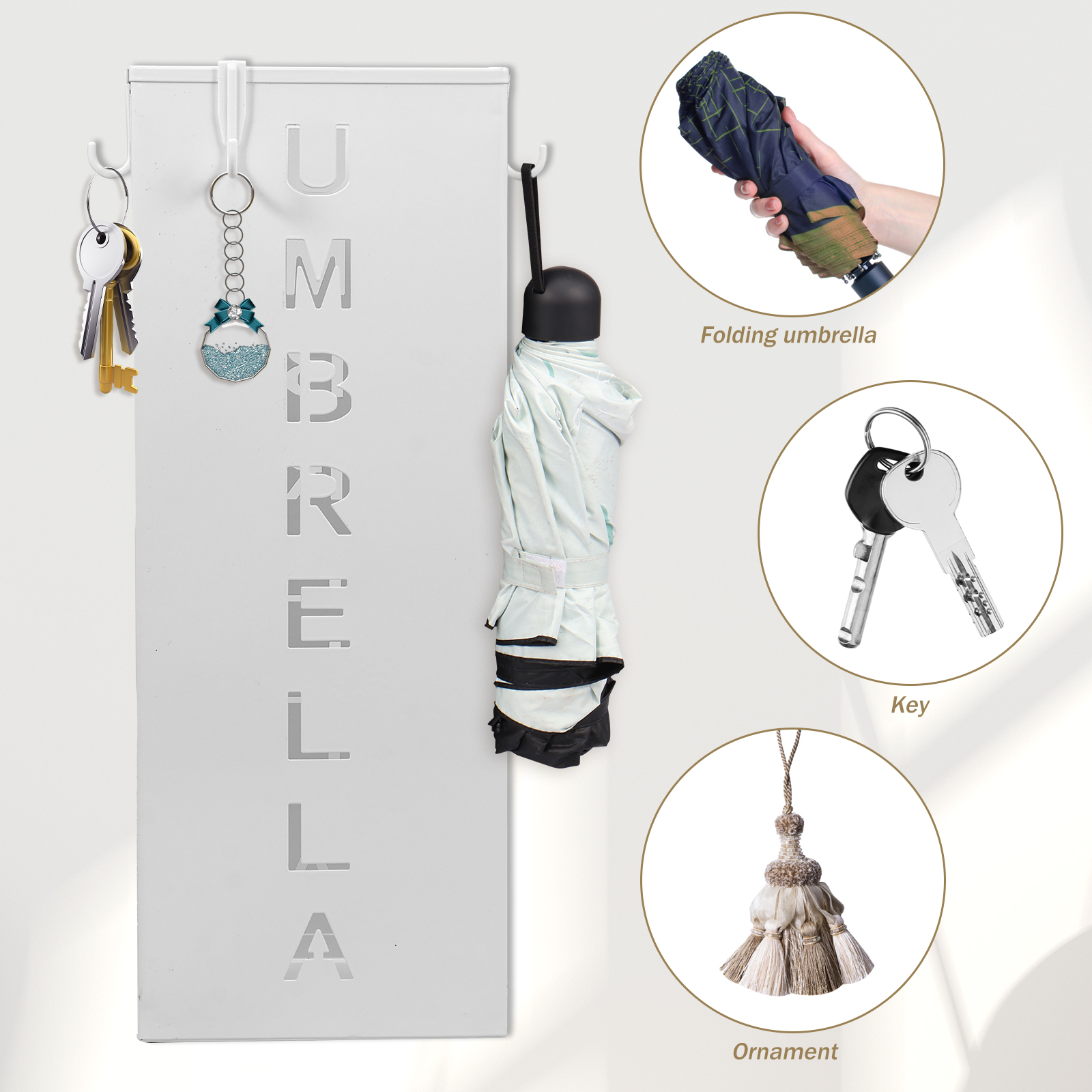 Metal Umbrella Stand Square Free Standing Umbrella Rack Decorative Umbrella Holder Bin Multipurpose Walking Sticks Holder Home