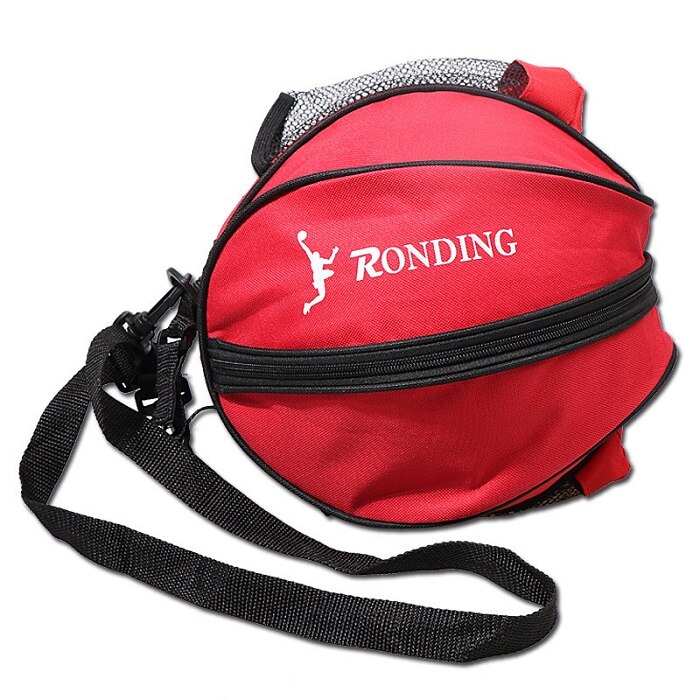 Justerbar universel sportspose basketballbold fodbold volleyball rygsæk håndtaske rund form skulderrem rygsække opbevaring: Rød