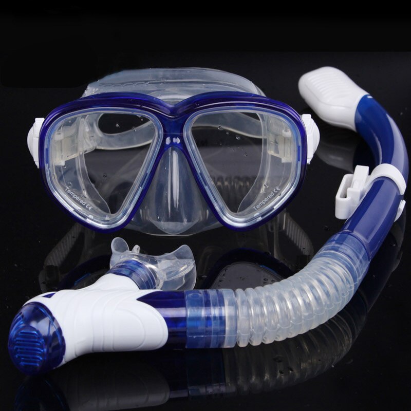 2pcs Diving Mask Dry Breathing Tube Set Snorkeling Diving Goggles Tube Kit MVI-ing: Blue