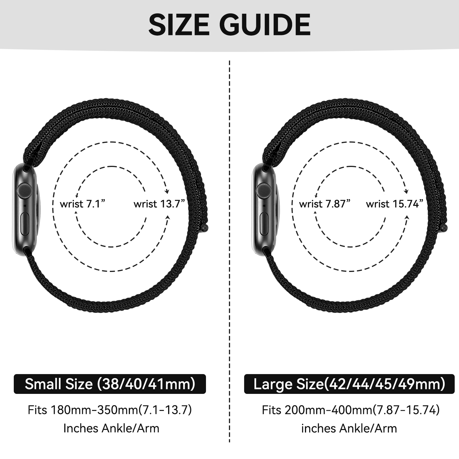 Sport enkel-/armbanden compatibel met Apple Watch 49 mm 45 mm 44 mm 42 mm 41 mm 40 mm 38 mm, nylon band voor IWatch Ultra SE-serie 9