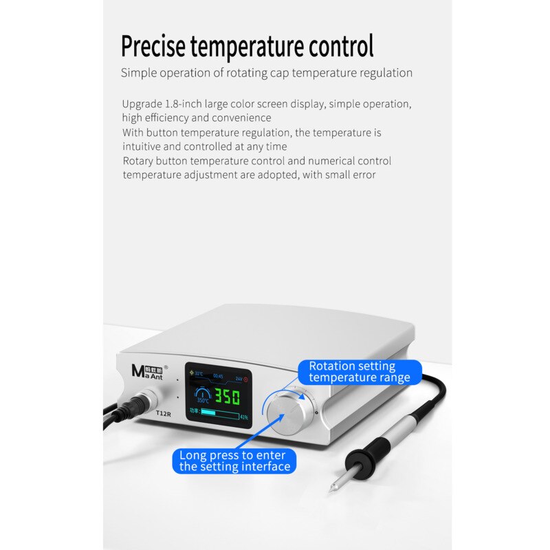 Reparatie Tool Ma Mier T12R 75W Soldeer Station Digitale Elektronische Lassen Ijzer 3 Tweede Warmte Draagbare Met T12-I J K Tips