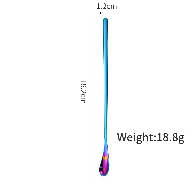 ZLAR 304 Stainless Steel Spoon Coffee Ice Tea Spoon Club Wine Cutlery Tableware Dinnerware Tiny Spoons Kichen Accessories: Rainbow Small