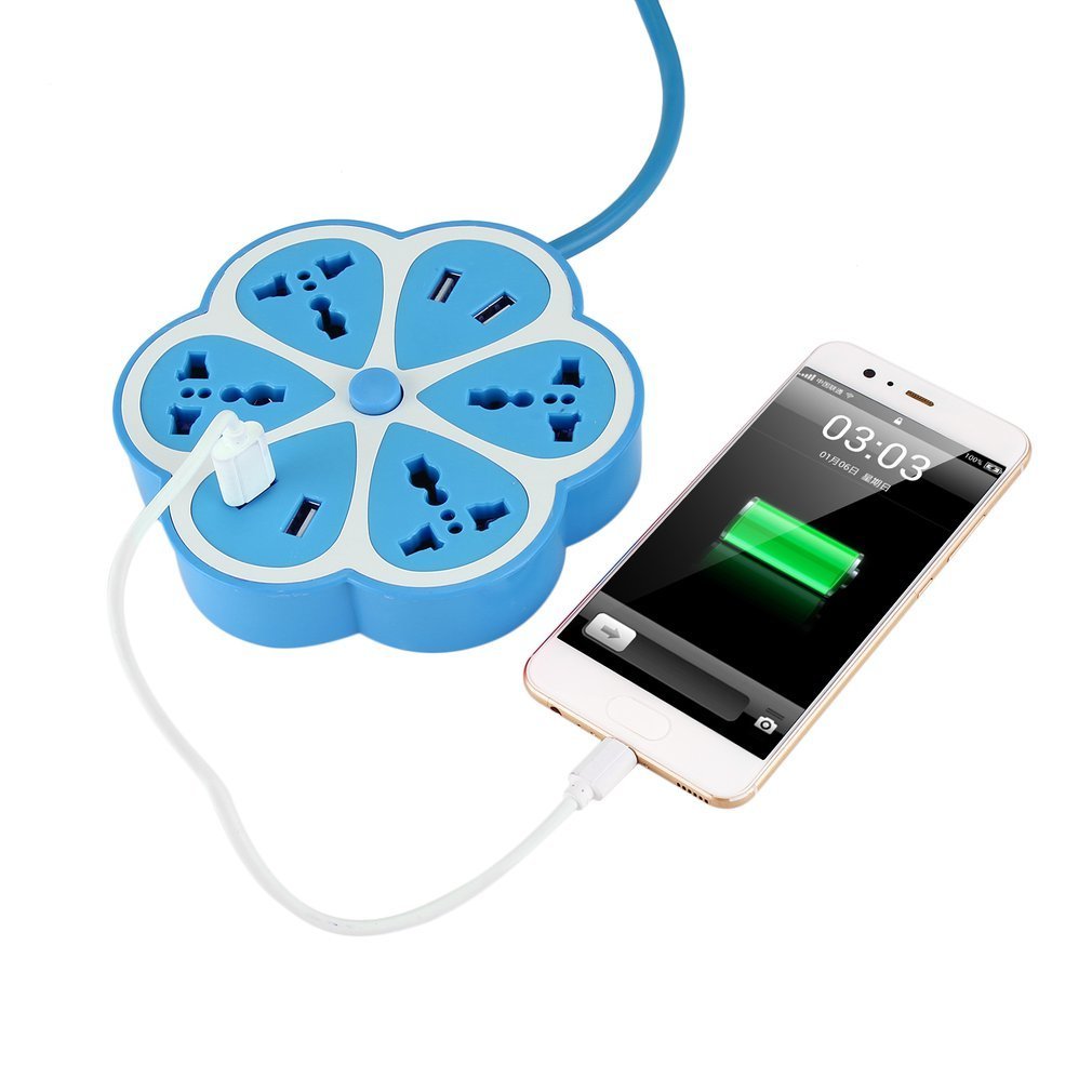YPAY Power Strip - 1.8m Extension Cord - 12 Outlets - 4 USB Ports - Surge Protection