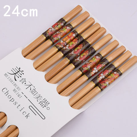 Creativo marmorizzazione 5 paia bacchette riutilizzabili fatti a mano in bambù giapponese bastoncini di legno Set Sushi cibo posate cinesi naturali: 5 pair A