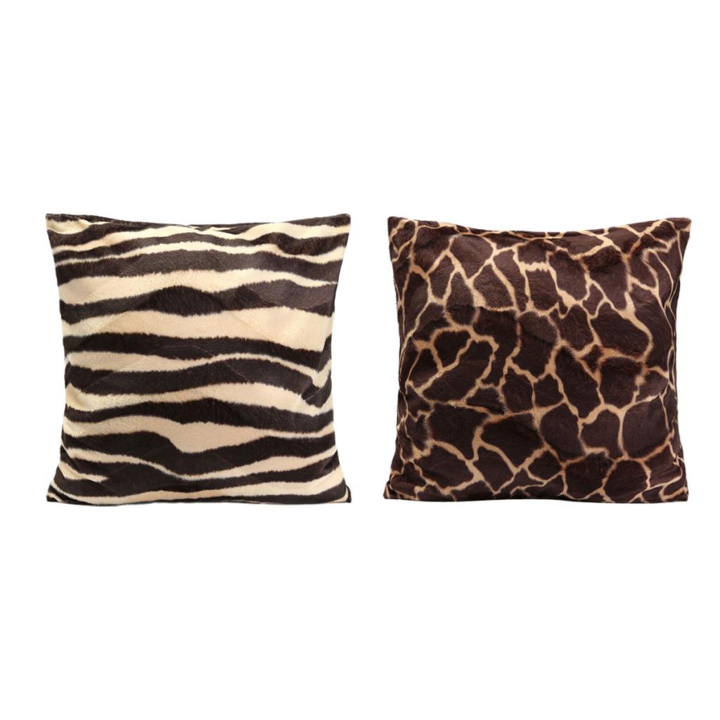 2 stk 45 x 45cm standard dyreprint putetrekk leopard zebra kontor sofa bil putetrekk til hjemmekontor bil dekor