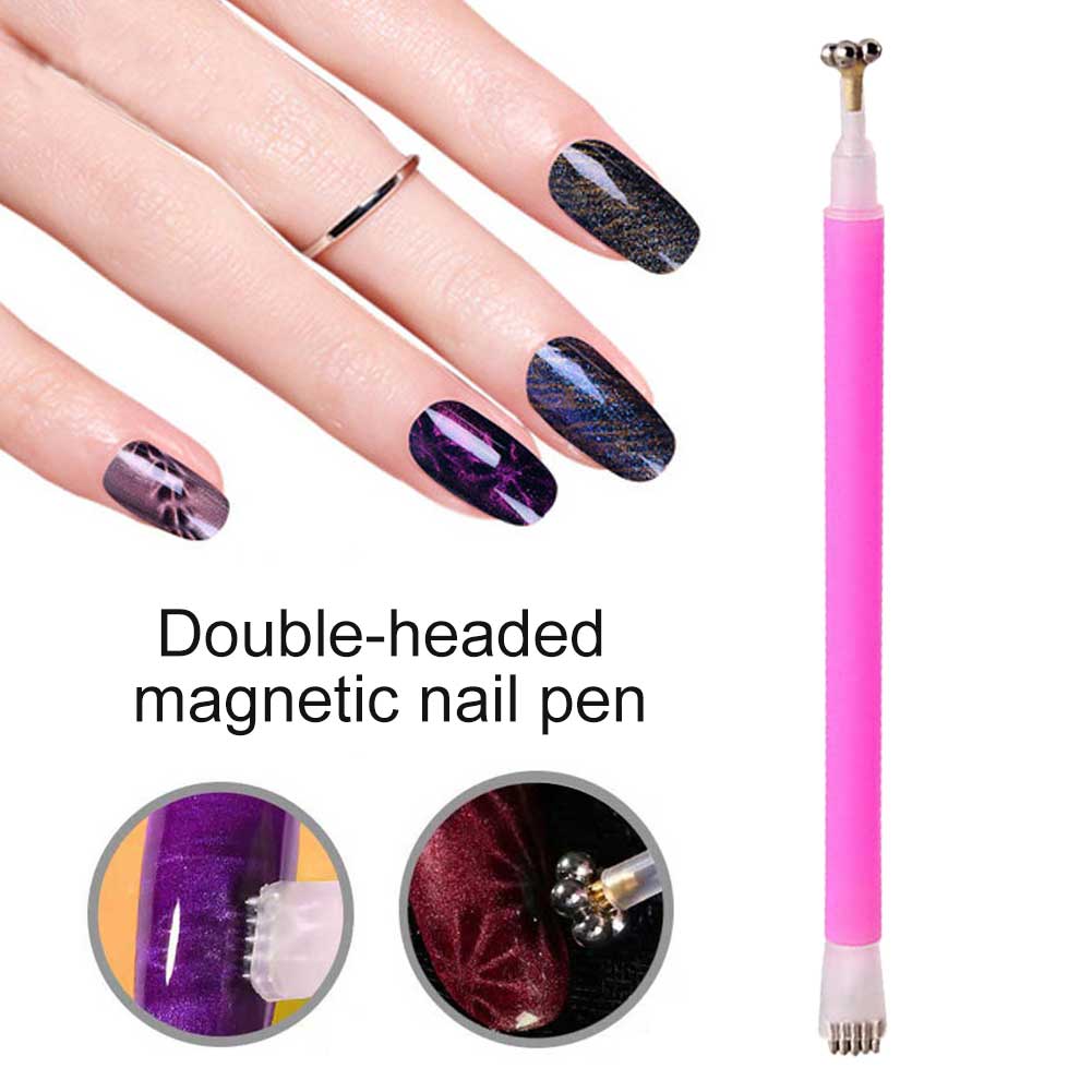 Magnetic Stick Nail Art Double Head Home Salon Manicure Tools Magnetic Stick Gel Polish 13cm Portable Magnetic Stick L0715