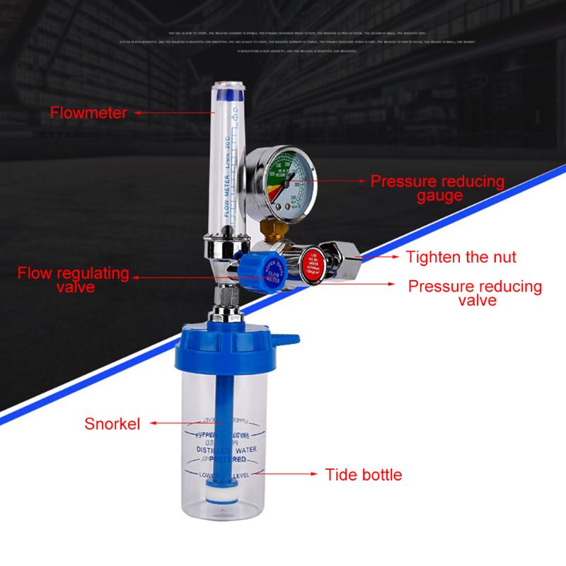 Oxygen Pressure Regulator G5/8" O2 Pressure Reducer Gauge Meter Flow Gauge Gas Regulator G5/8