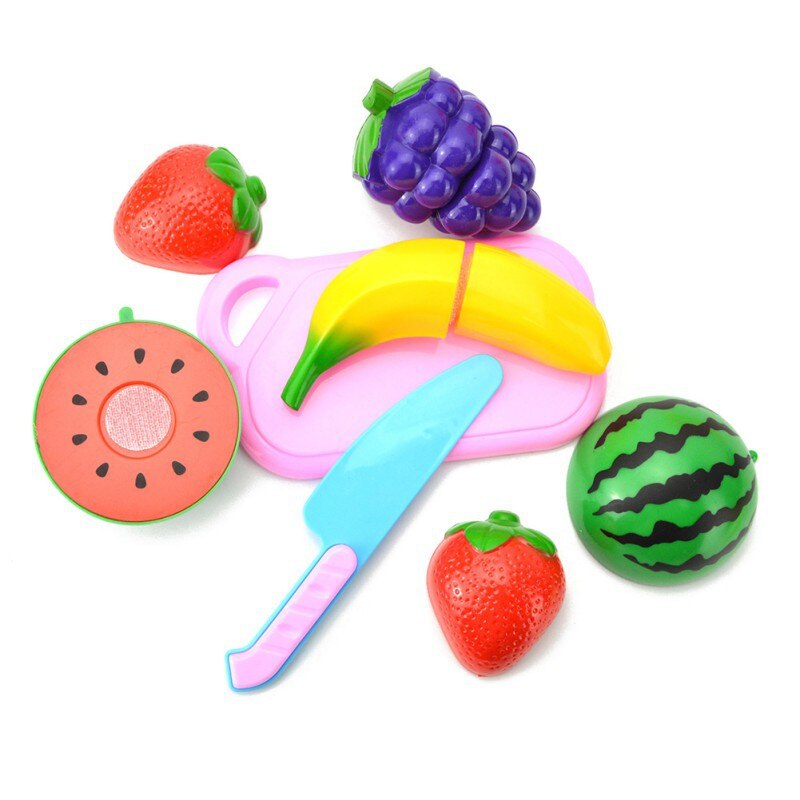 Taglio di plastica Verdure Frutta Cibo Finta Giochi Per Bambini Bambino Precoce Educativi Cucina Giocattolo Divertente I Bambini In Età Prescolare 1 Set: 4