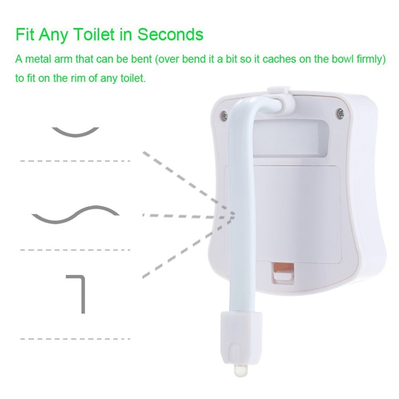 Smart badeværelse toilet nat lys led kropsbevægelse aktiveret tænd/sluk sæde sensor lampe 8 farver pir luces led dekoration belysning