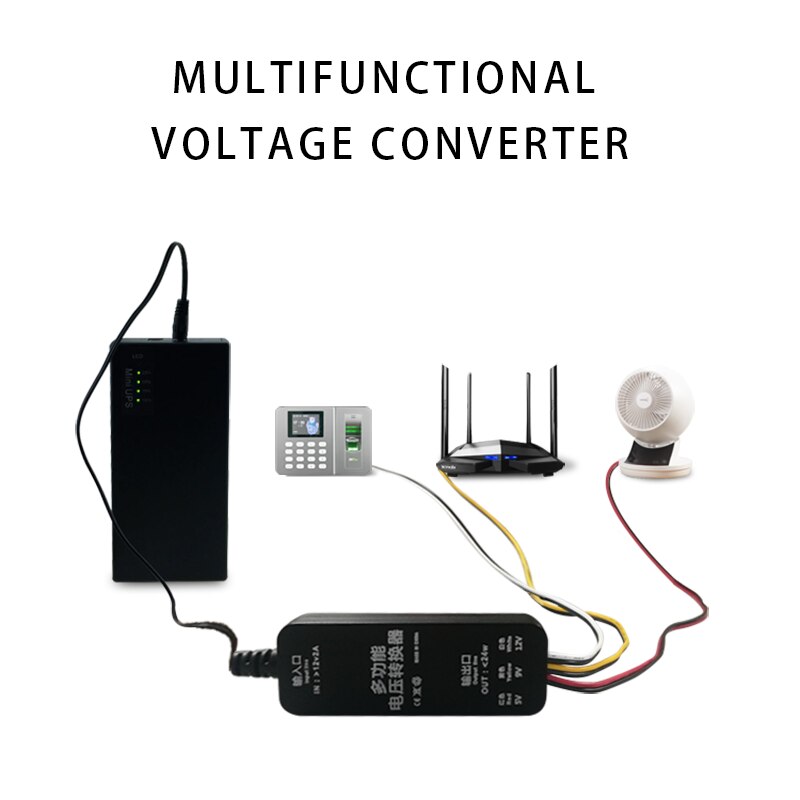 Mini portable UPS 5V/9V/12V DC output power supply, built-in 57.72WH lithium battery, suitable for CCTV and modem equipment