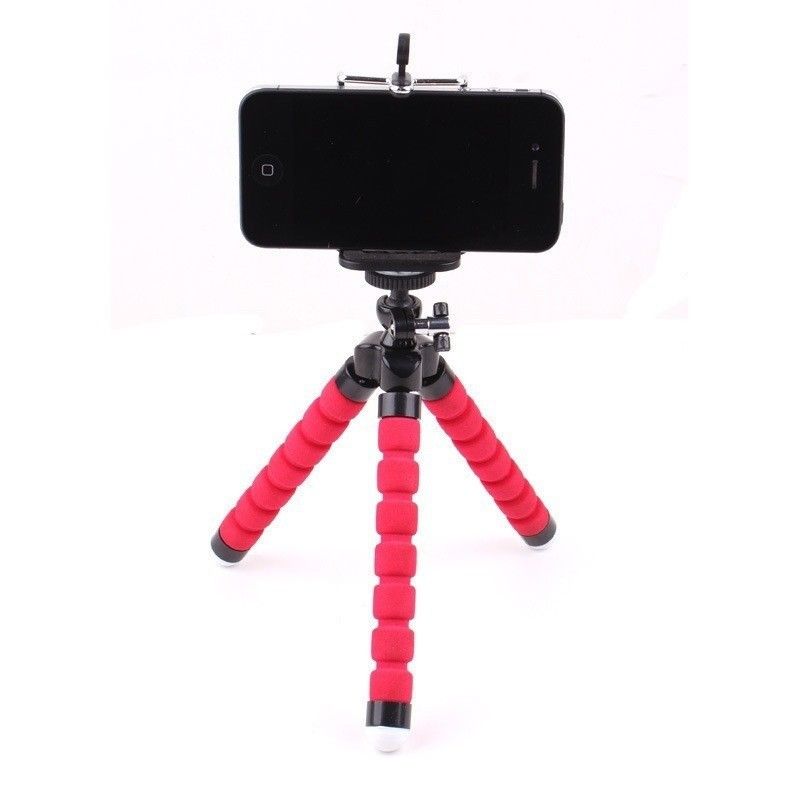 Tripods tripod for phone Mobile camera holder Clip smartphone monopod tripe stand octopus mini tripod stativ for phone: Red