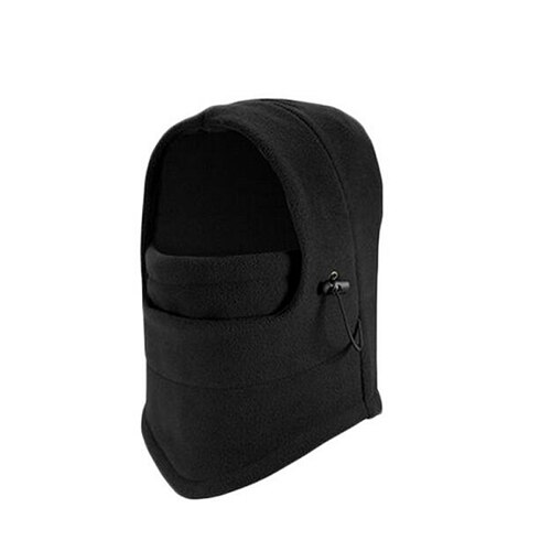 Buitensport winddicht nekwarmer motor fiets pet muts fleece gezichtsmasker winter ski snowboard capuchon klimmuts: Zwart