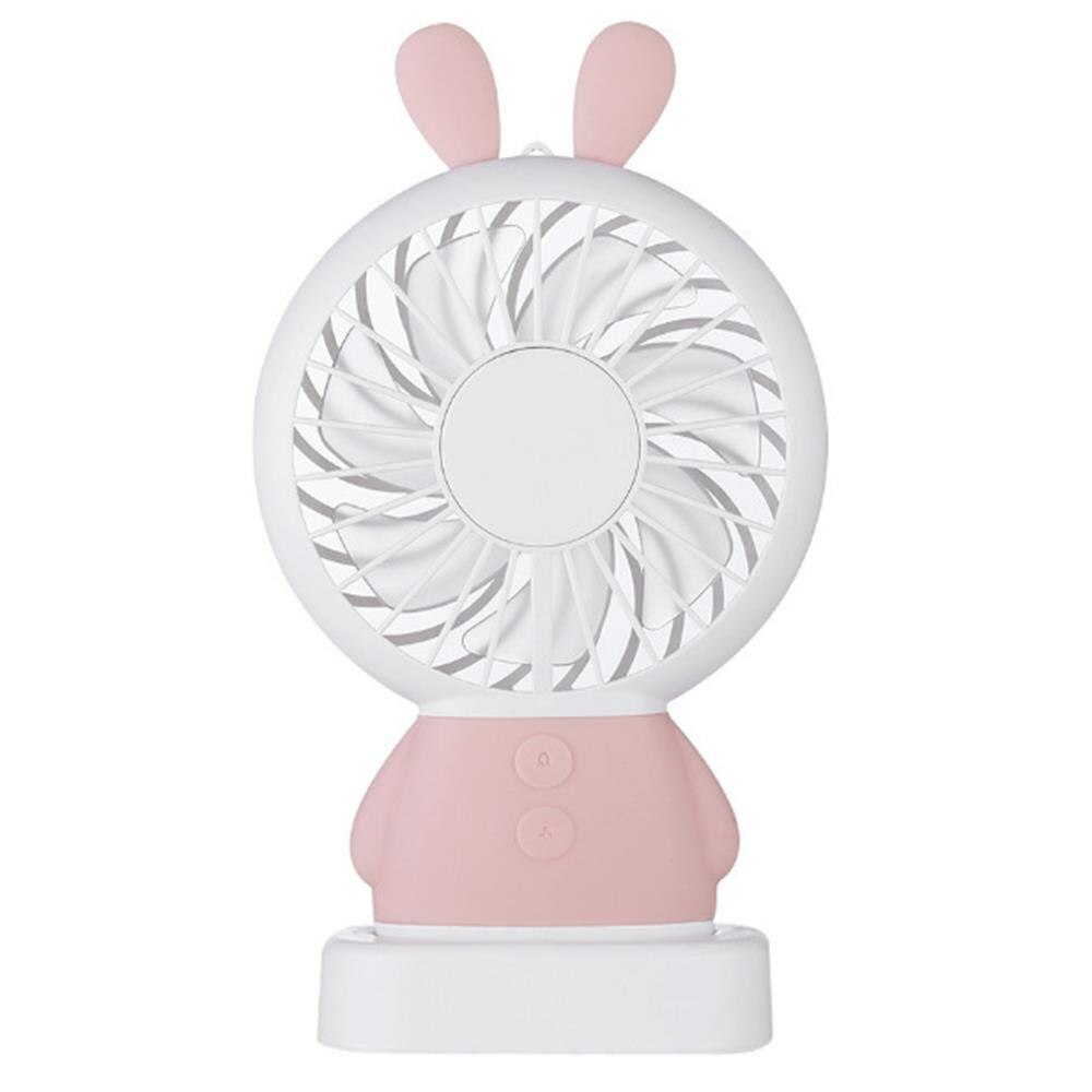Ventilador portátil de bolsillo con luces coloridas de dibujos animados, ventilador de refrigeración para exteriores de verano de 800mAh Mini