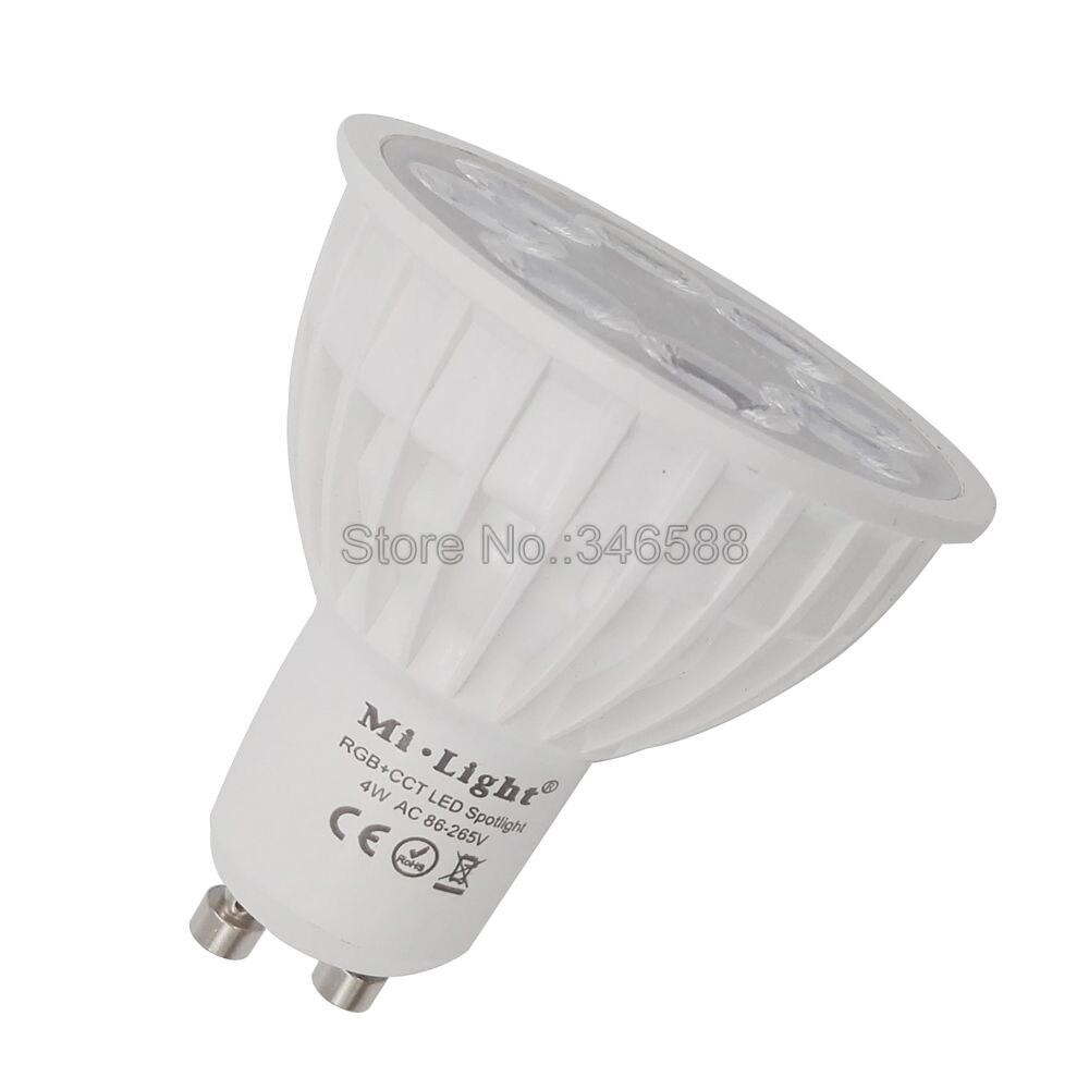 MiLight 4W RGB + CCT Smart WiFi Led Lamp GU10 AC85-265V 2.4G 4-Zone Afstandsbediening/ smartphone APP/Alexa Google Voice Control