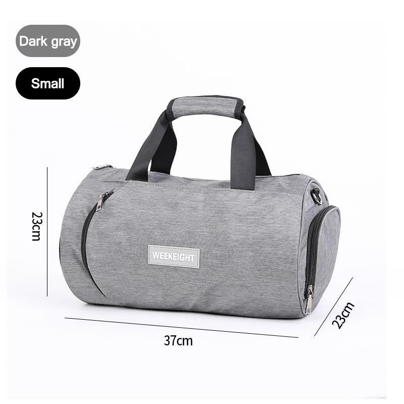 Bolsa de deporte de entrenamiento impermeable de 30L para hombres con bolsillo para zapatos, equipaje de viaje, bolsas de lona, bolso de fitness, bolsa de viaje: DarkGray-S