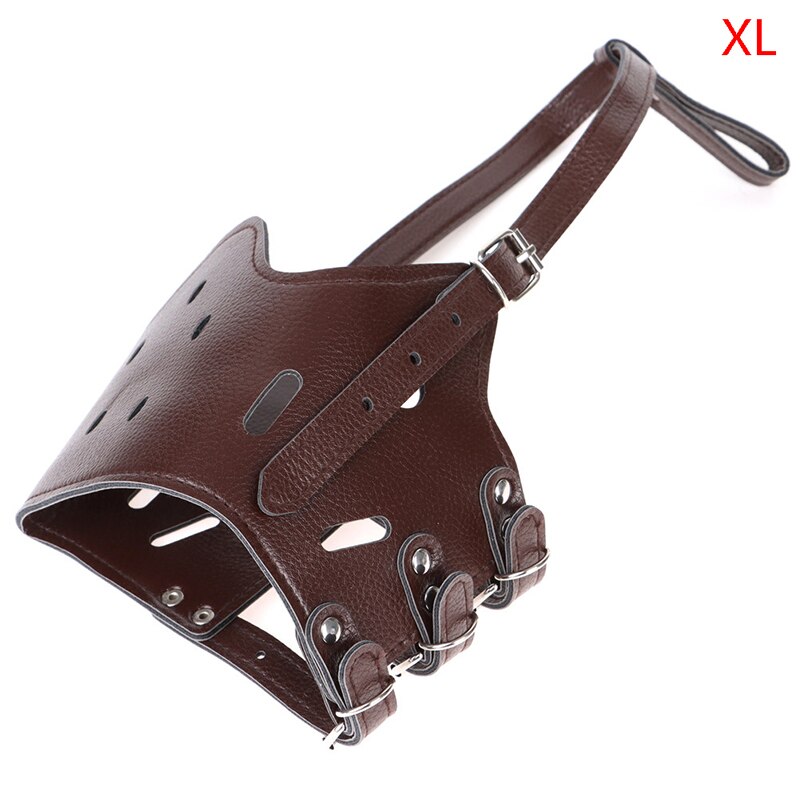 Perro bozal ajustable transpirable Mascarilla Anti ladrar morder masticar seguridad para pequeños perros grandes boca suave bozales de formación de cuero de la PU