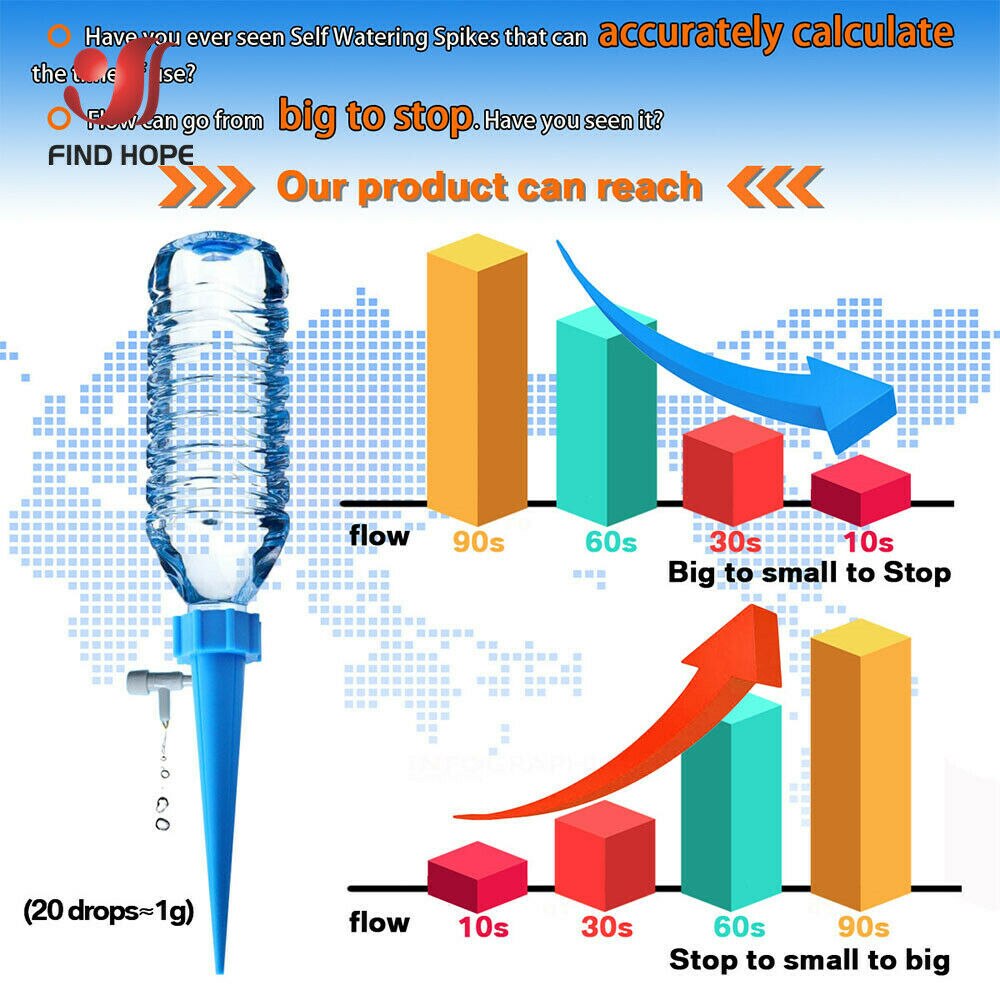 1-12pcs Automatic Irrigation Device Drip Water Spikes Self-Watering Flower Plant Watering Tools Houseplants Plant Potted