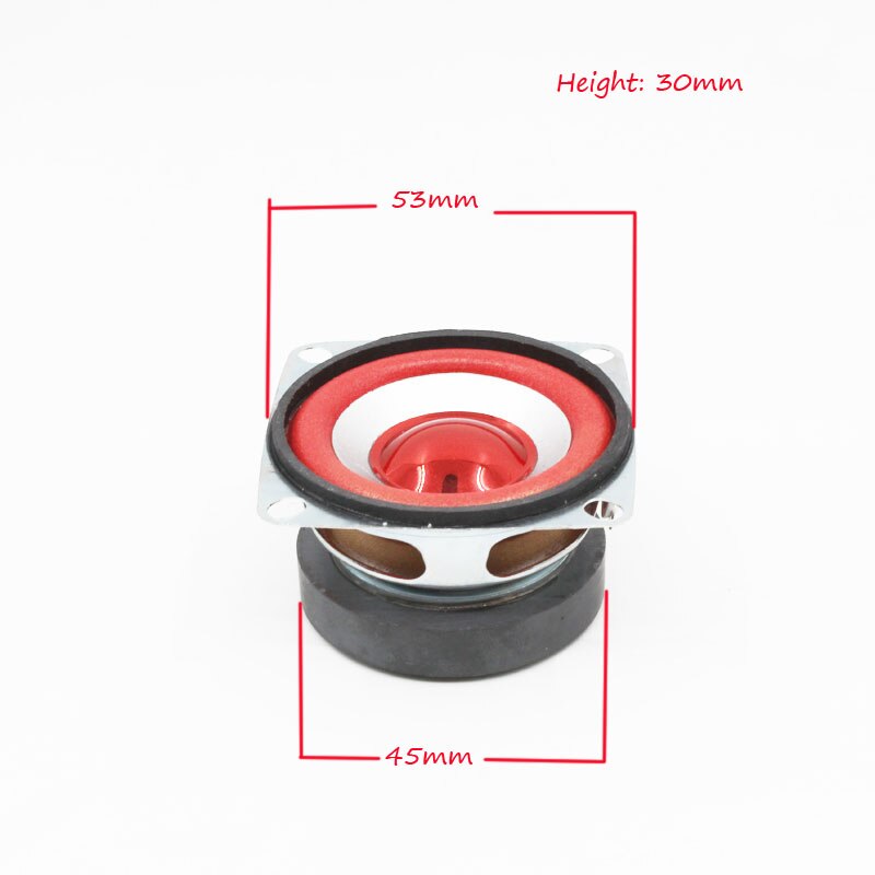 2 Pcs 3 Ohm 5W 53 Mm Musical Bloempot Luidspreker 45 Mm Externe Magnetische Speaker Schuim Rode Rand Heldere cap Hoogte 30 Mm