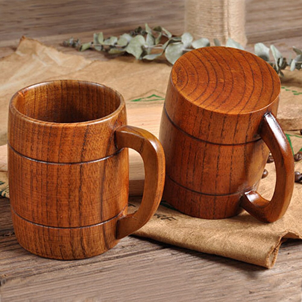 Jujube Wood Cup Primitive Handmade Natural Spruce Wooden Cup Breakfast Beer Milk Drink Green Tea Cup water bottle @Q