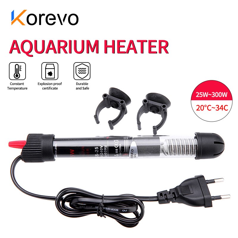 Automatic Fish Tank Water Heater Submersible Adjustable Temperature Thermostat for Saltwater Freshwater Betta Tanks
