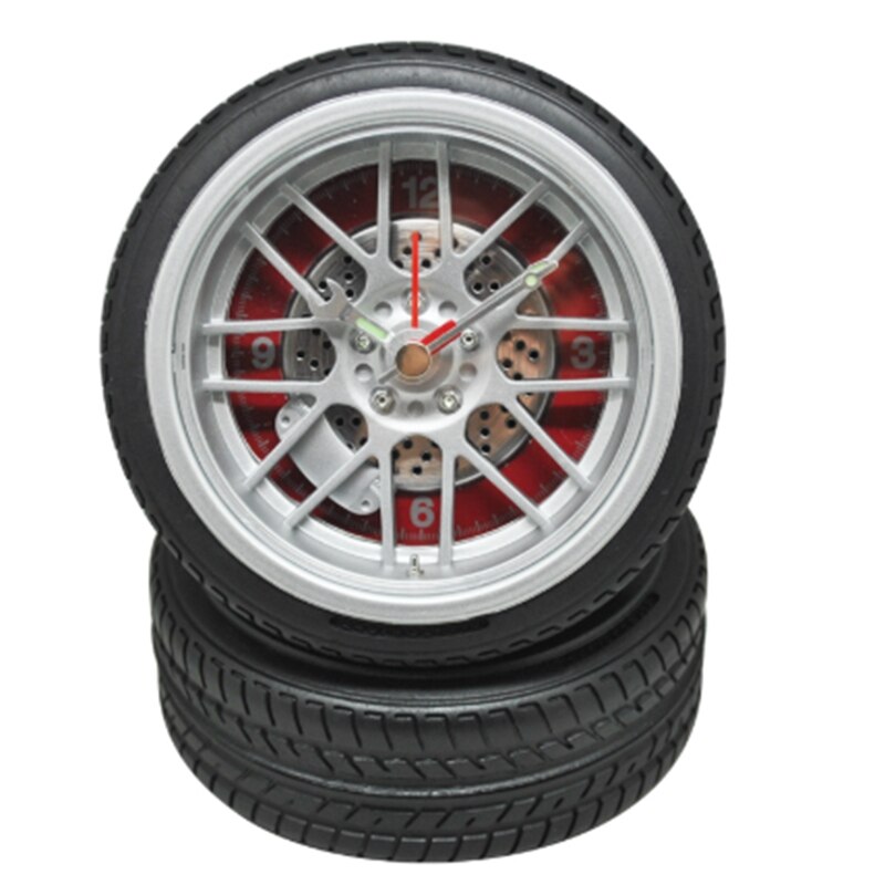 Pneumatici per auto creativi sveglia giocattolo per bambini regali orologio studenti desktop piccola sveglia decorazioni per la stanza a tema: rosso