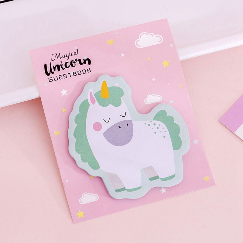 Cute Pink Girls Heart Unicorn Notebook Sticky Notes Student Diary Learning Office Stationery For Girls Learning Supplies: GR