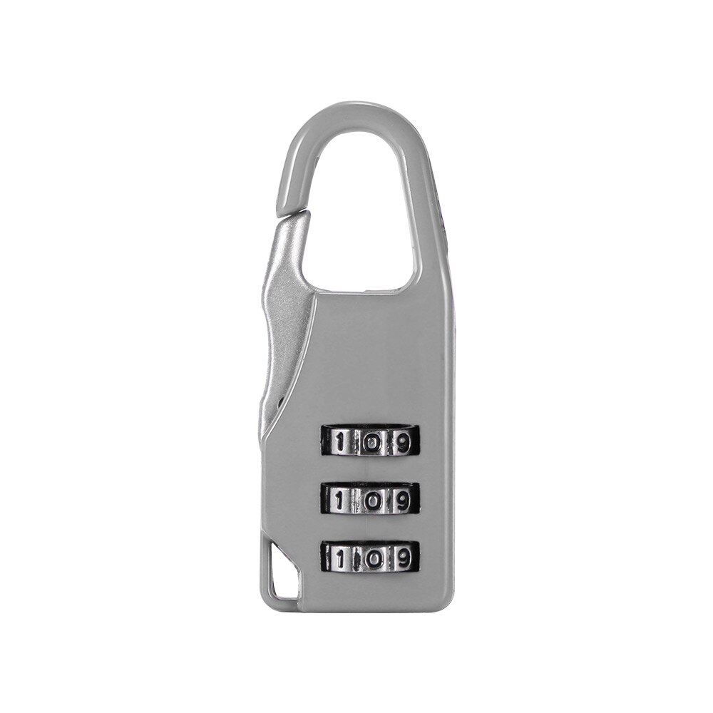AOZBZ 3 Dial bloqueo de contraseña de dígitos Mini codificado cerraduras antirrobo con llave Multi colores combinación segura maletín con candado Metal código: Plata