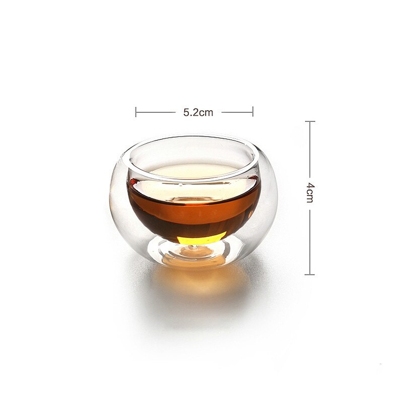 Double Coffee Mugs with The Handle Mugs Drinking Insulation Double Wall Glass Tea Cup Drinkware Milk: C  50ML