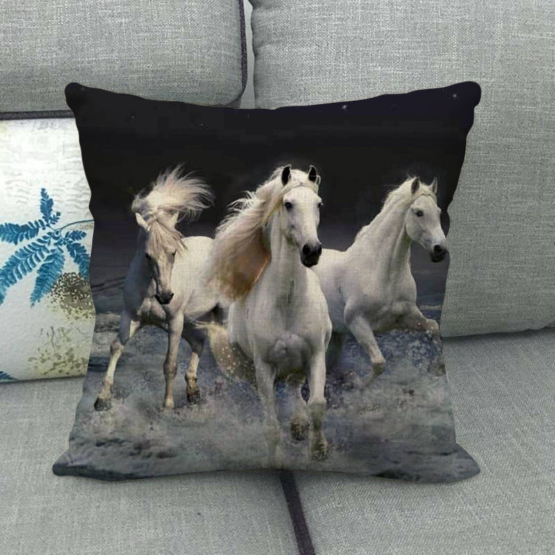 45cm * 45cm running horse linnen/katoen sierkussen covers couch kussenhoes home decor kussen