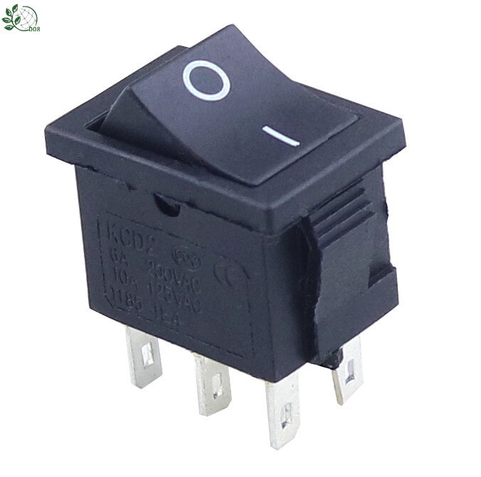 ! 1 Pcs Spdt Mini Black 3 Pin Rocker Switch Ac 6A/250V 10A/125V KCD1: 6PIN ON OFF