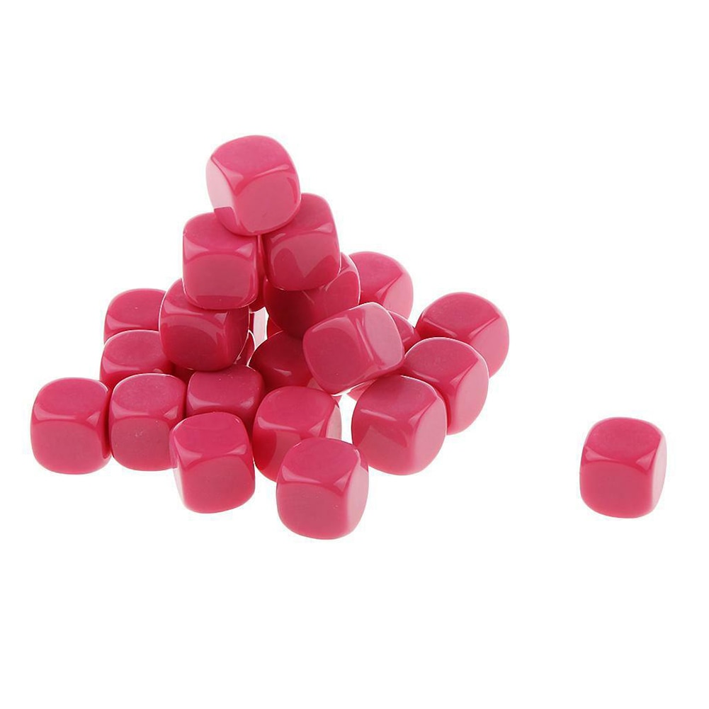 20Pcs 16 Mm Opaque Blank D6 Zes Zijdige Dobbelstenen Speelgoed Onderwijs Middelen Voor Kleur Resolutie Party Bar Grappig Gokken game Speelgoed