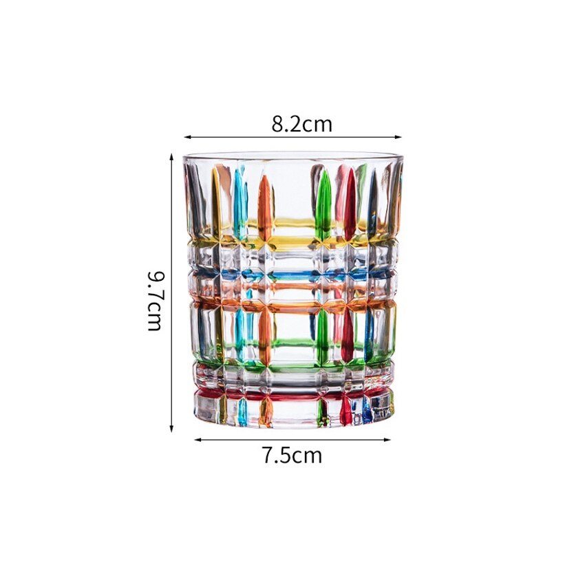Vaso de cristal para dibujo de colores, vasos de whisky, cristal de diamante para Vodka, copas de vino, Bar, de Hotel,: B