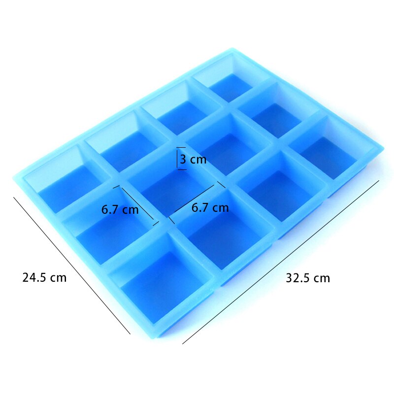 12-Cavity Silicone Soap Mold Rectangle Soap Bar Mold Handmade Molds for Small Batch Soap: B0241