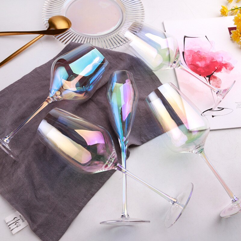 Verre à vin en cristal coloré arc-en-ciel, gobelet moderne, verre à champagne, verre à eau