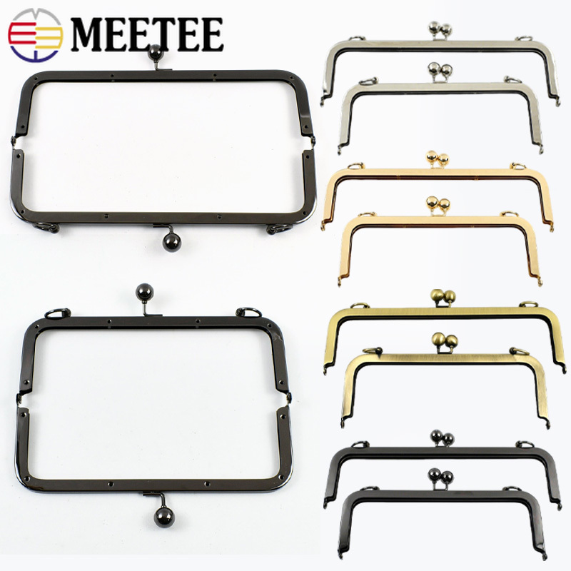 1/2 Stuks 20/25 Cm Metalen Portemonnee Frame Kus Sluiting Handvat Vierkante Gladde Zakken Portemonnee Frame Diy Naaien Beugels accessoires Voor Handtassen