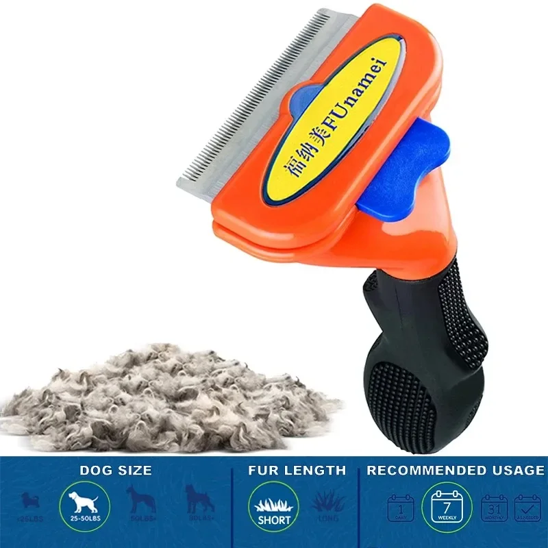 Ontharingskam voor grote honden Borstel voor grote honden Verzorgingsborstel voor huisdieren Kattenkam Haarmassagekam voor honden Kattenhaarverwijderaar Reiniging Verzorging: Rood