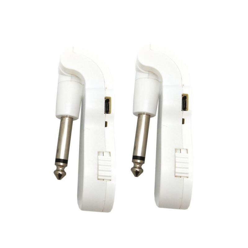 Micro guitare 2.4GHZ sans fil intégré Rechargeable Plug-and-play récepteur émetteur numérique pour guitares électriques basse, blanc