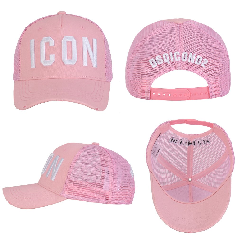 DSQ2-Sombrero de béisbol con letras bordadas para Hombre y mujer, gorra de béisbol con letras bordadas en color rosa, Hip Hop, unisex