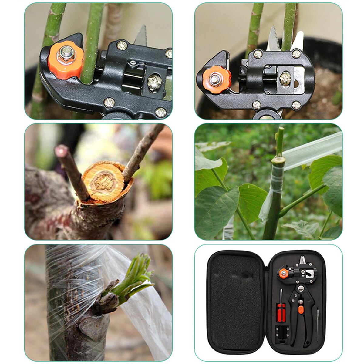 BESTOYARD Garden Fruit Tree Prune Shear Snip Grafting Cutting Tool w/2 Extra Blades Tree Grafting Kit